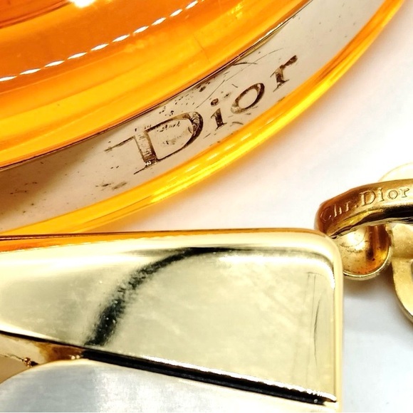 Vintage Christian Dior Rare Runway John Galliano Amber Resin Gold Chain Bangle - Picture 5 of 7